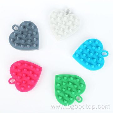 Heart shaped silicone shampoo comb